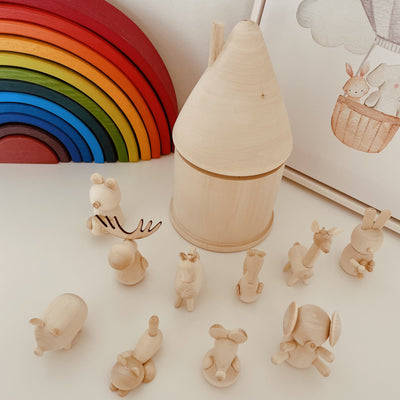 Wooden Toy | Wooden House with Animals | ROSTOK