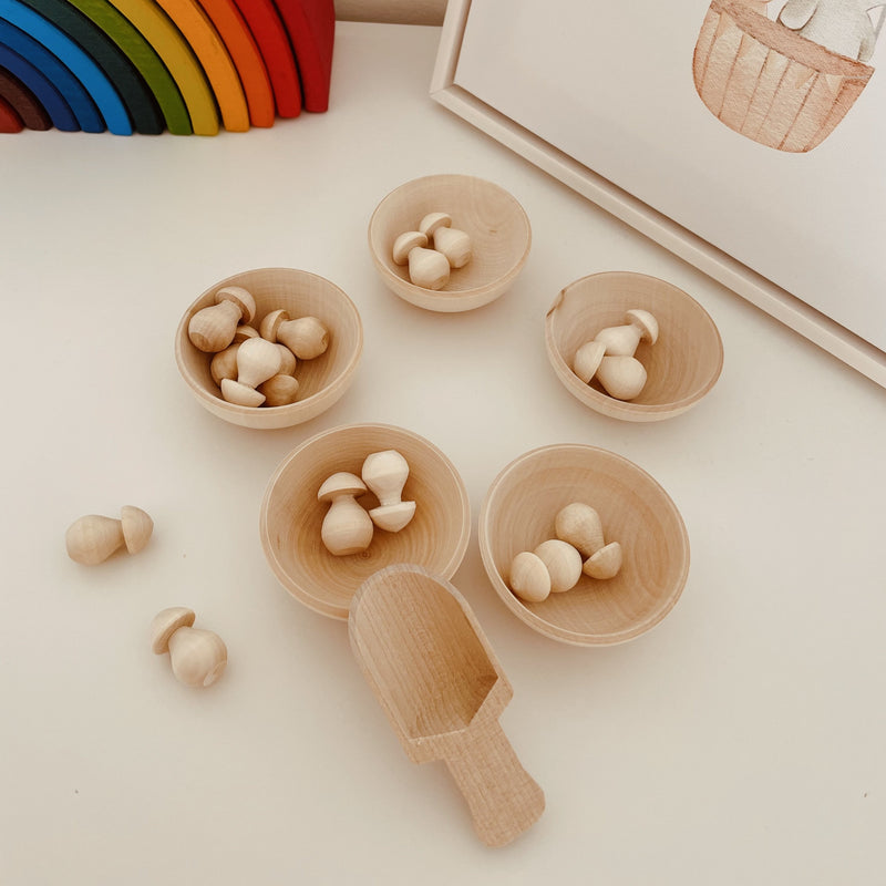 Wooden Toy | Mushrooms & Bowl Sorter | Rostok
