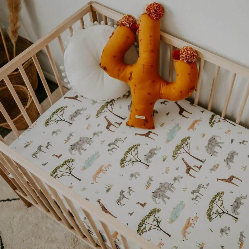 Fitted Cot Sheet - Alpha - A Hopping Bunny