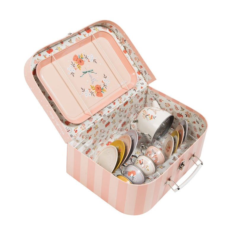 Les Parisiennes Tin Tea Set Suitcase